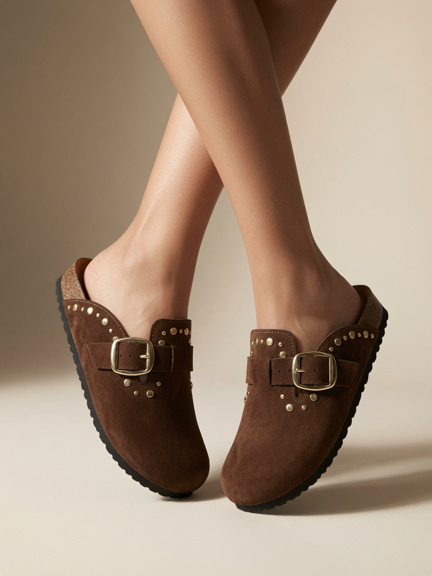 Sandália Mule Clog Beira Rio Camurça | Elite Calçados