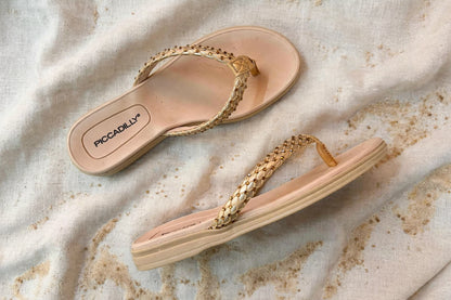 Chinelo Feminino Piccadilly Nude com Brilho